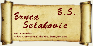 Brnča Selaković vizit kartica